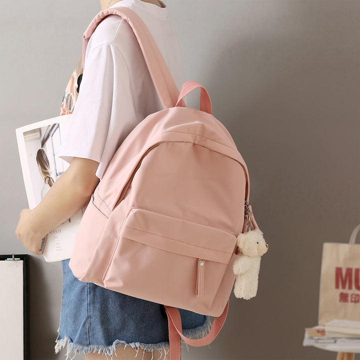 Casual Backpack with Plush Keychain Bowlift