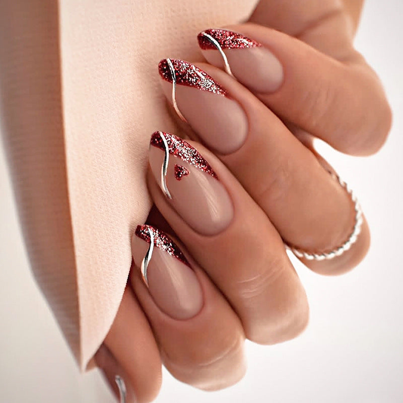 Artificial nails with glittering accents Bowlift