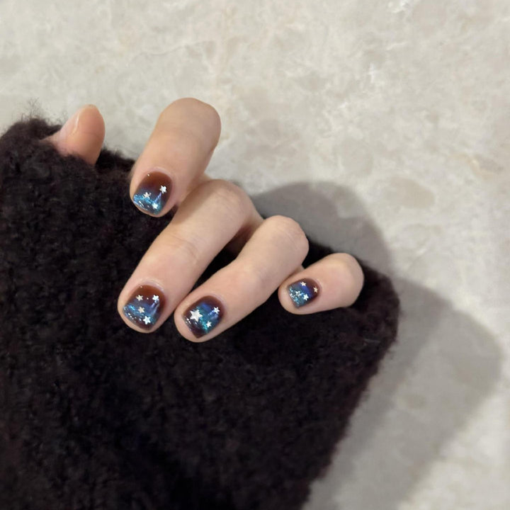Glamorous Art Nails with Sparkling Star Design Bowlift