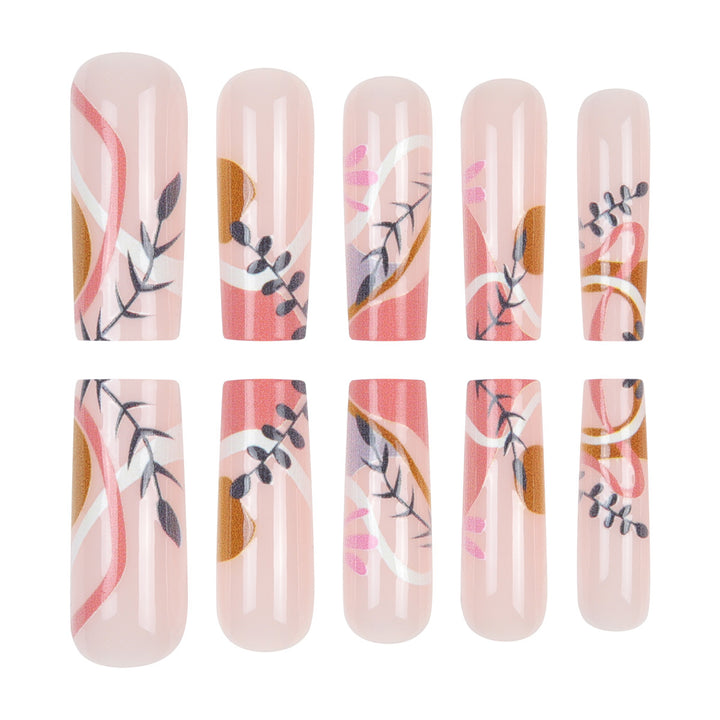 Floral Art Press-On Nails Bowlift
