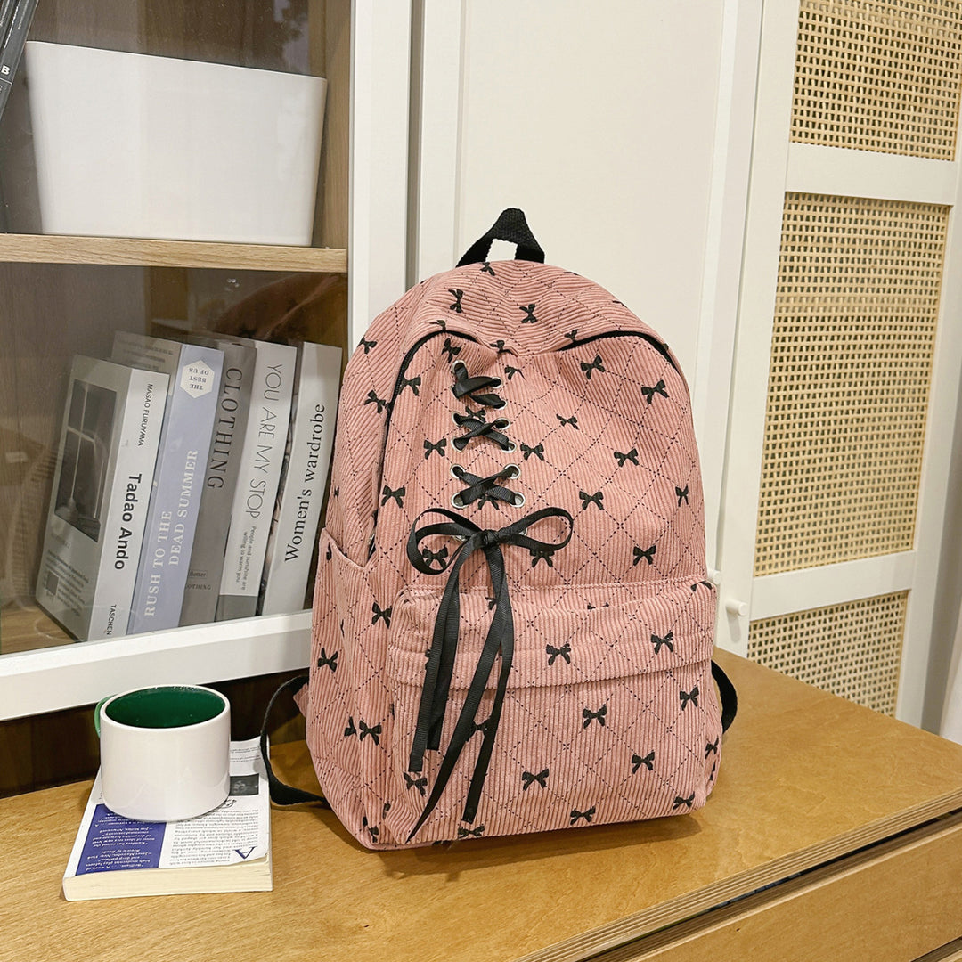 Stylish Lace-Up Bow Backpack