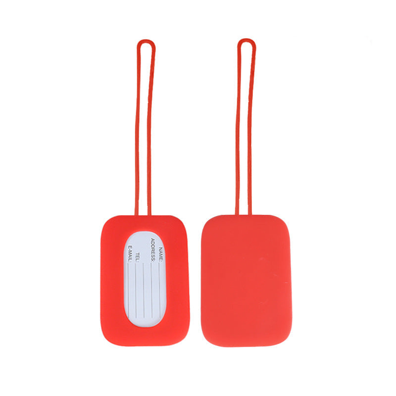 silicone luggage tag with ID window and elastic strap Bowlift