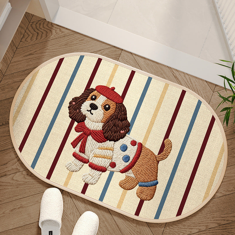 Adorable Dog-Themed Area Mat Bowlift