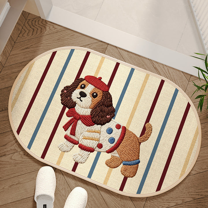 Adorable Dog-Themed Area Mat Bowlift