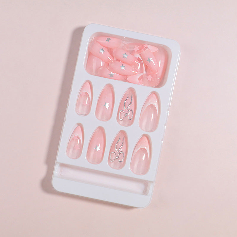 Premium Press-On Nail Set with Decorative Accents Bowlift