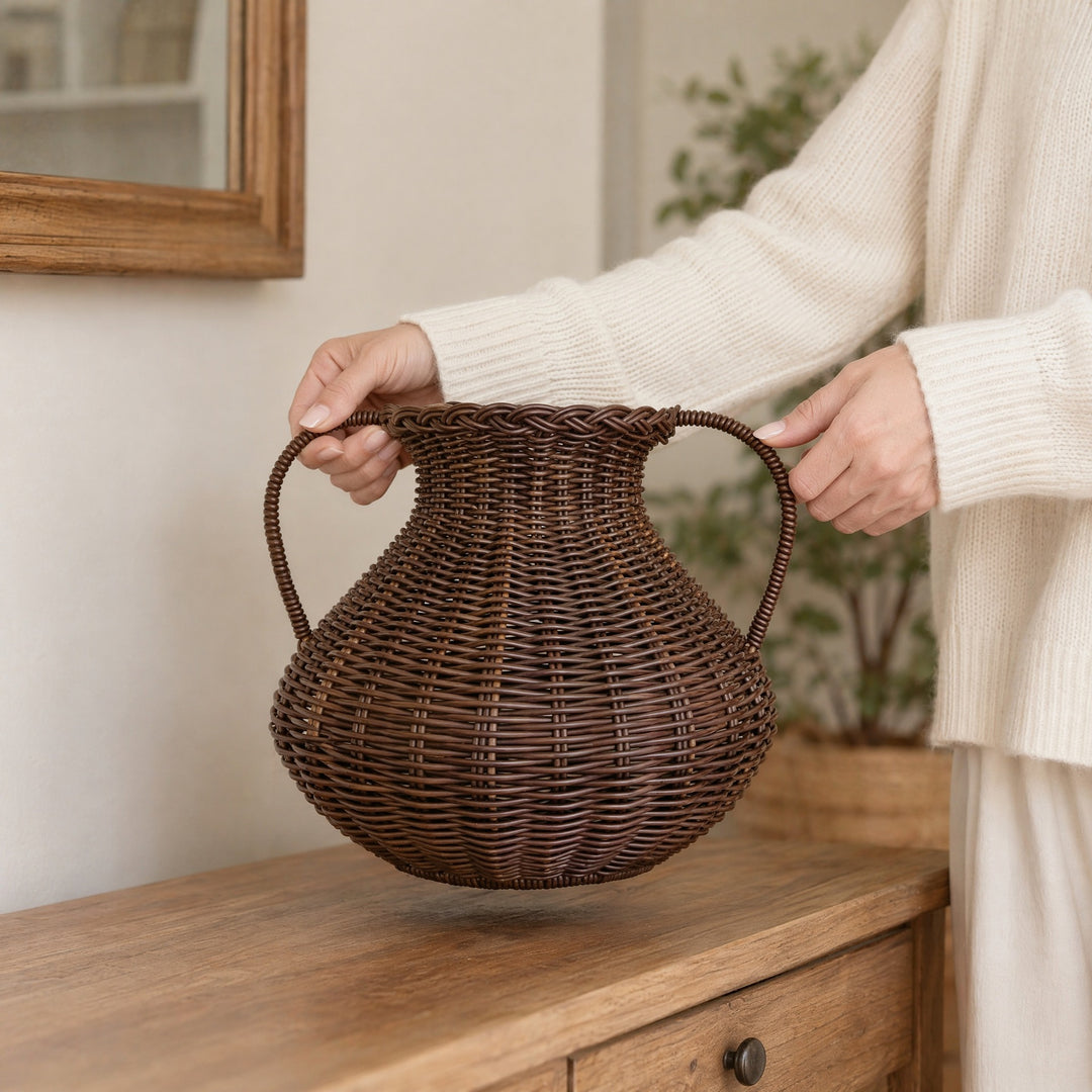 Deko-Vase Made of Rattan Bowlift