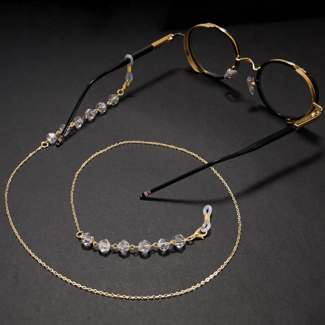 Elegant Crystal-Studded Eyewear Chain Bowlift
