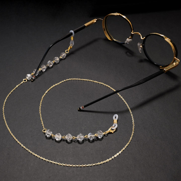 Elegant Crystal-Studded Eyewear Chain Bowlift