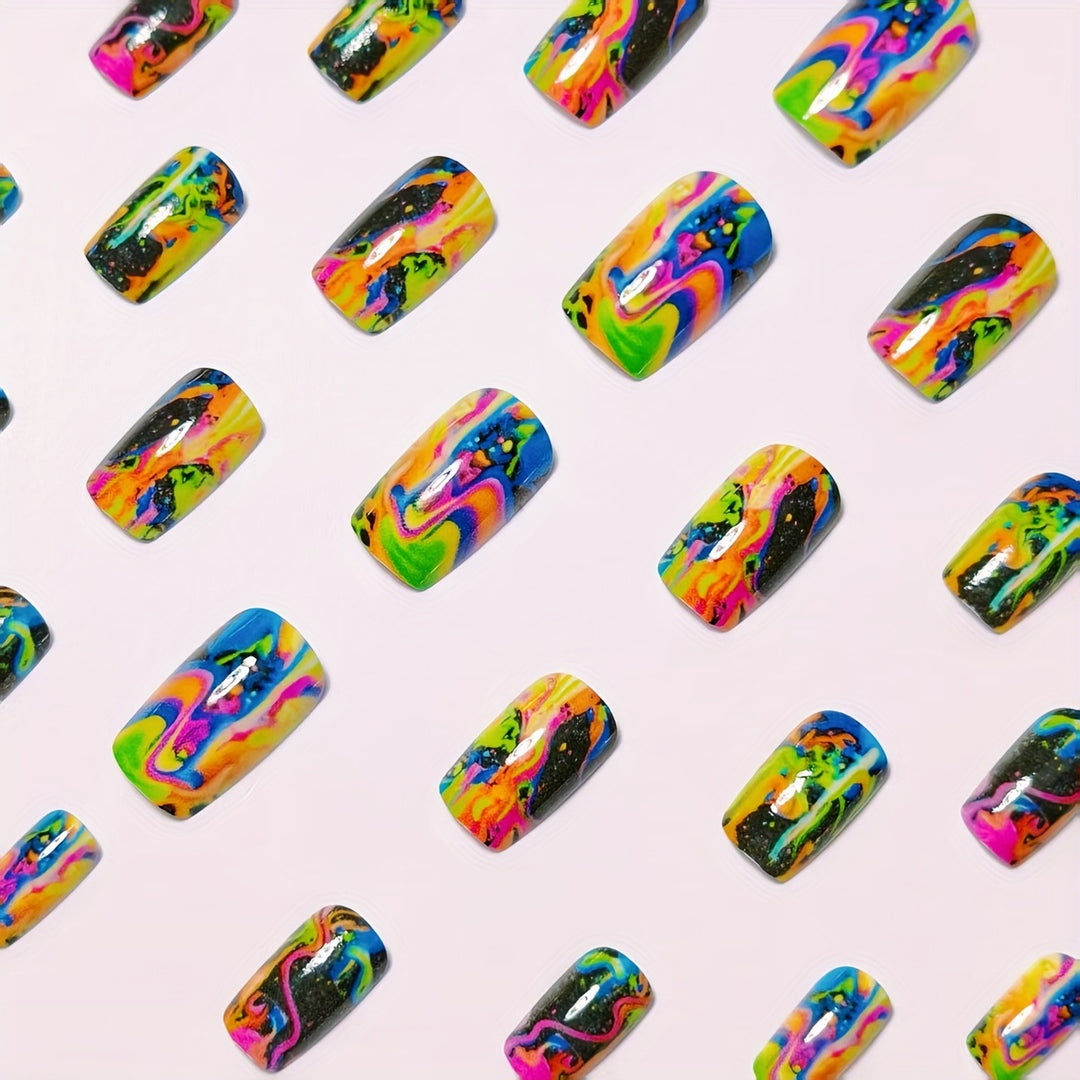 Artificial Nails In Dramatic Color Rush Bowlift