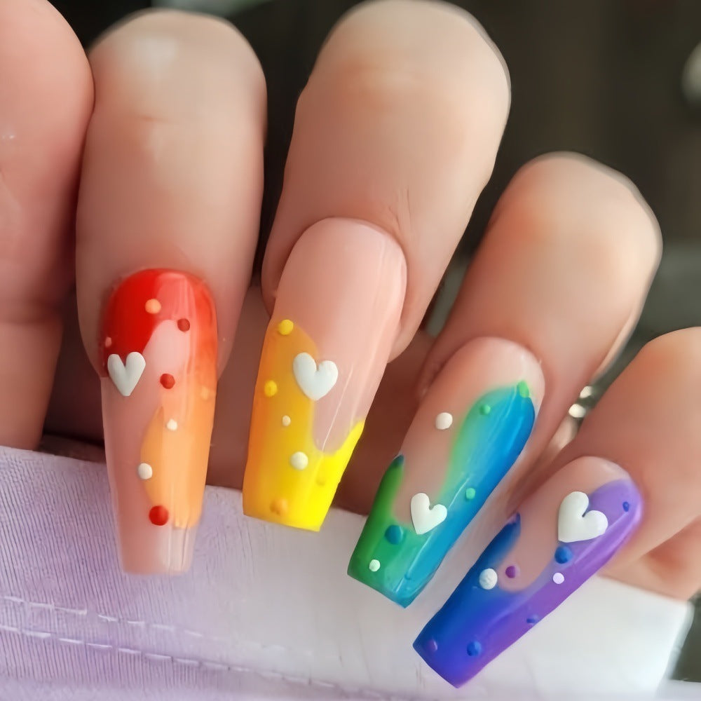Acrylic Nail Set with Colorful and Creative Designs Bowlift