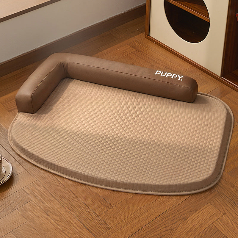 Unisex nan orthopedic dog mat with memory foam and raised head cushion edge Bowlift