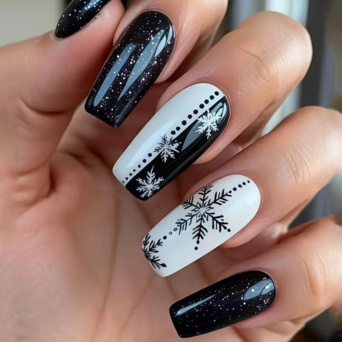 Elegant Winter Snowflake Nail Art Bowlift