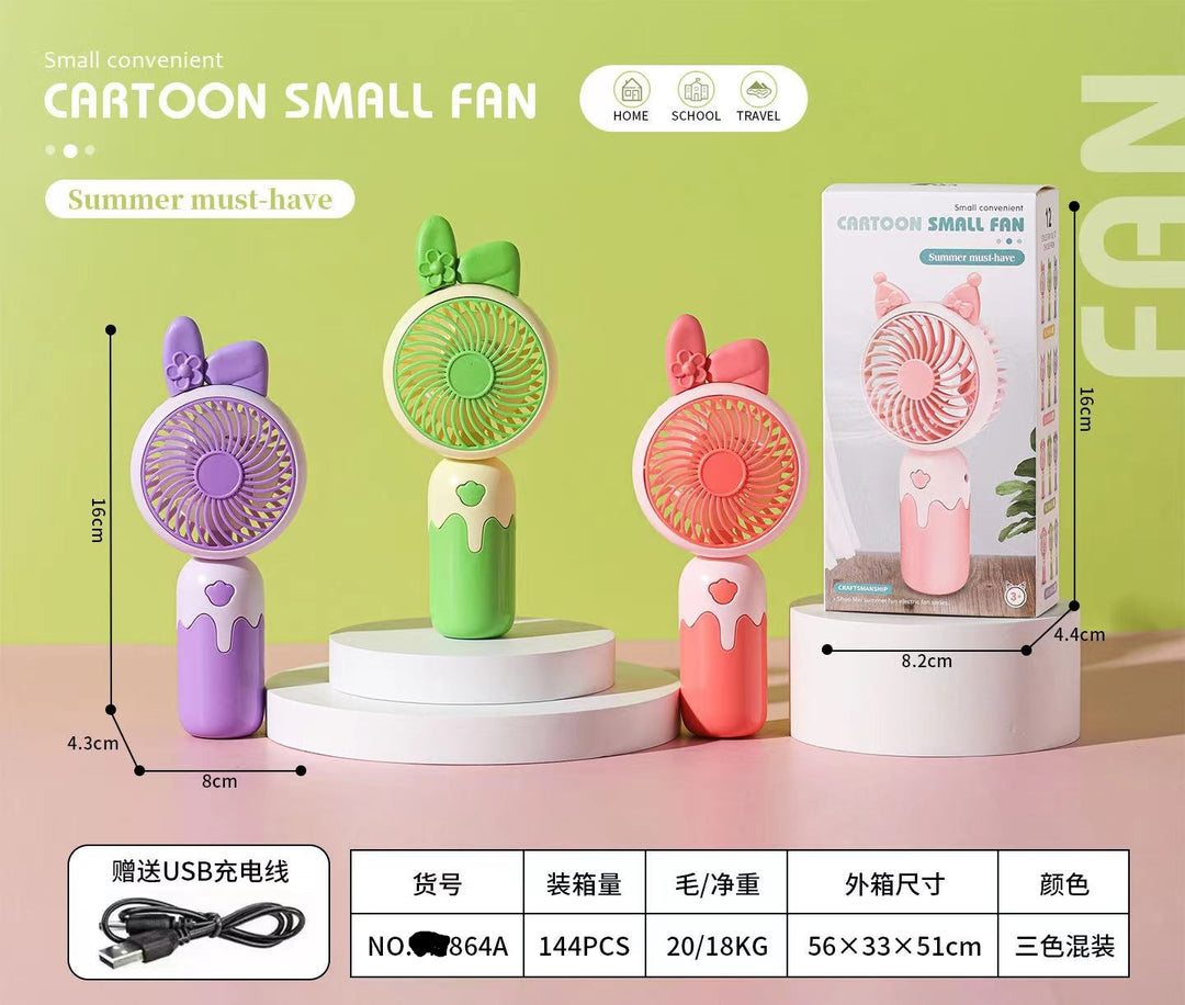 Unisex Cartoon Hand Fan with Cute Animal Design Bowlift