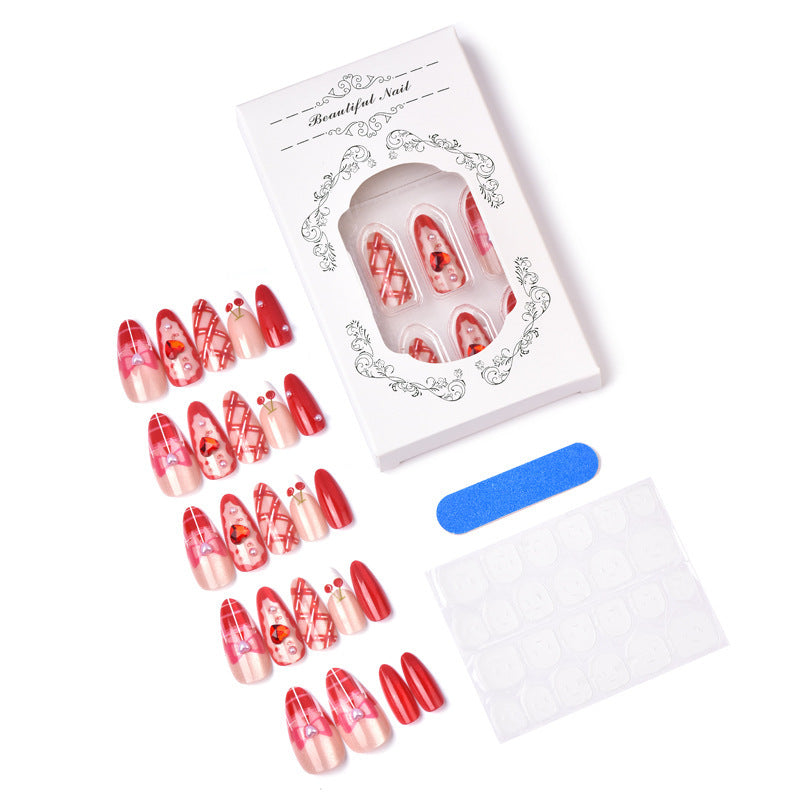 Creative nail art set with romantic heart designs and elegant decorations Bowlift