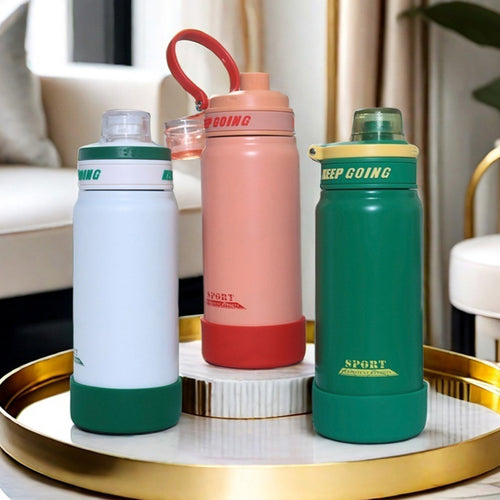 Insulated sports drinking bottle with leak-proof lid Bowlift