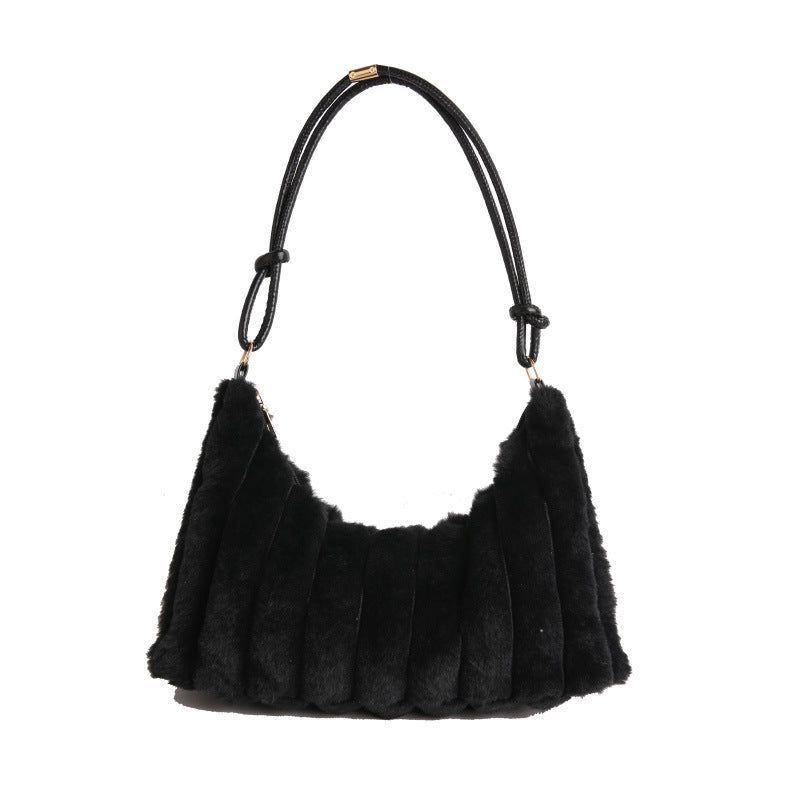 Luxurious Faux Fur Hobo Bag Bowlift