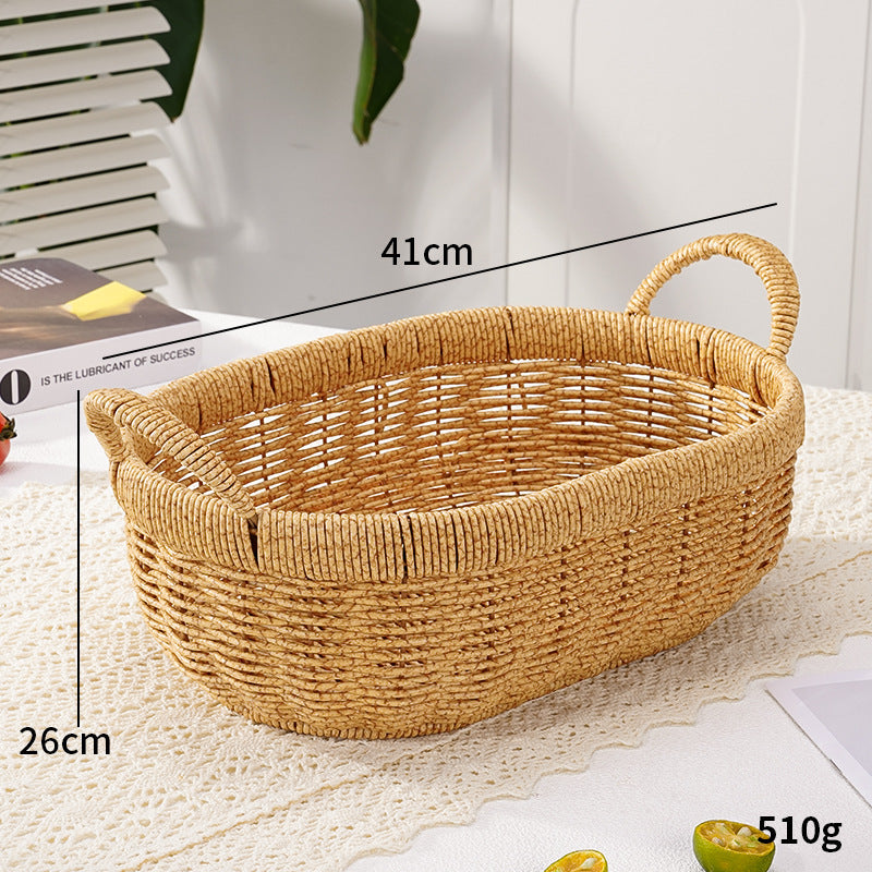 Decorative Round Woven Storage Basket Bowlift