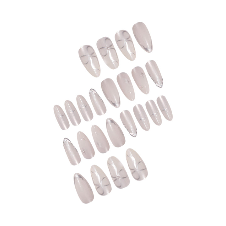 Elegant Stiletto Press-On Nail Art with Glossy Finish Bowlift