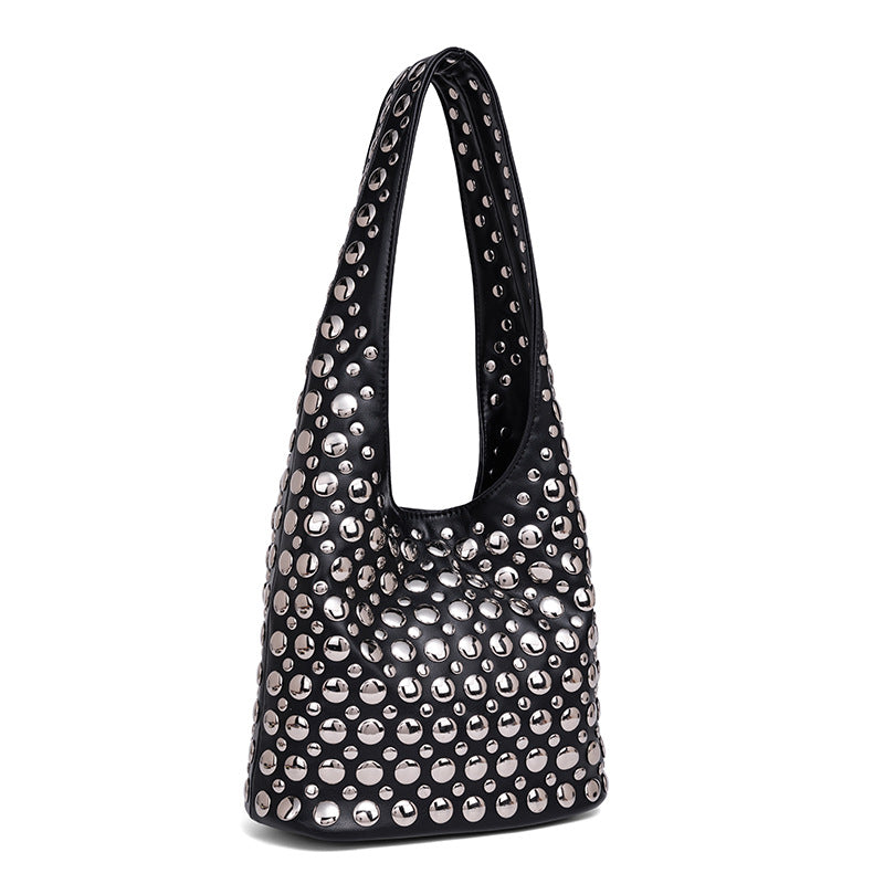Studded Leather Shoulder Bag Bowlift