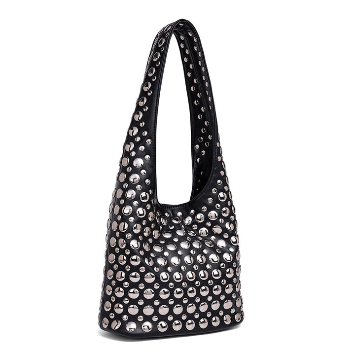 Studded Leather Shoulder Bag Bowlift