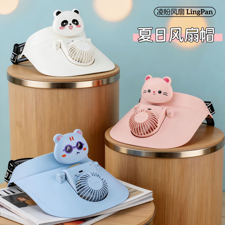 Ladies Portable USB Desk Fan with Cute Panda Design Bowlift