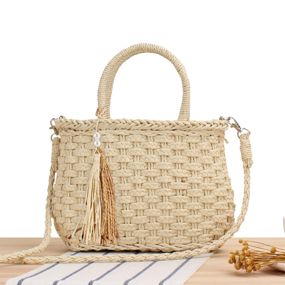 Braided tote bag with playful tassel detail Bowlift