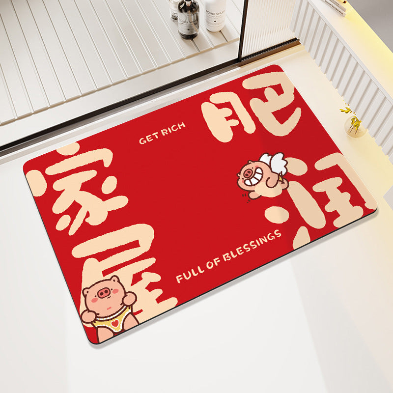 Playful Cartoon-Themed Bathroom Rug Bowlift