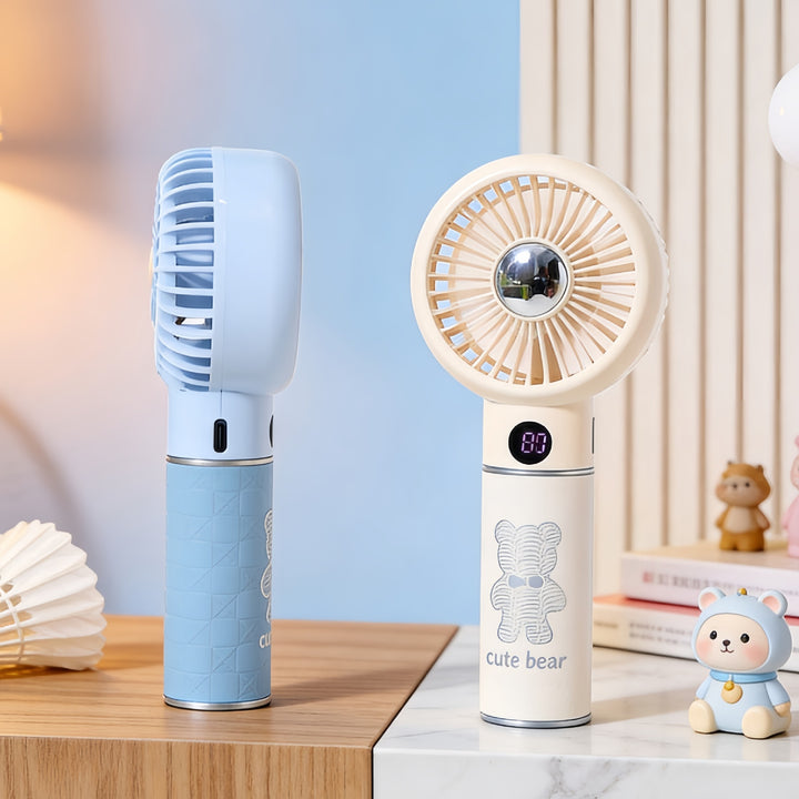 Portable Hand Fan with Digital Temperature Display and Comfortable Design Bowlift
