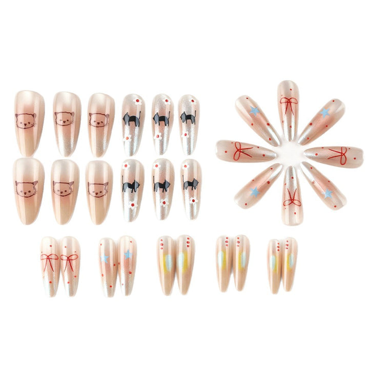 Whimsical Cat-Themed Press-On Nails Bowlift