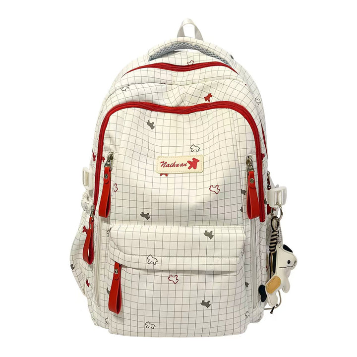 Stylish Grid Patterned Backpack Bowlift