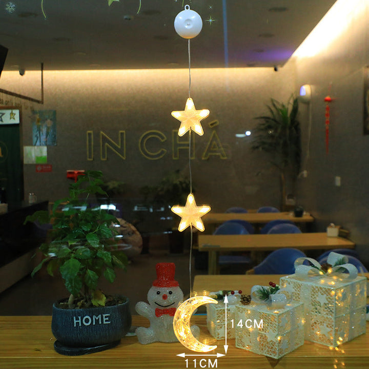 BowLift | Christmas 3pcs LED Light Star Hanging Tree Sucker Window Ornaments