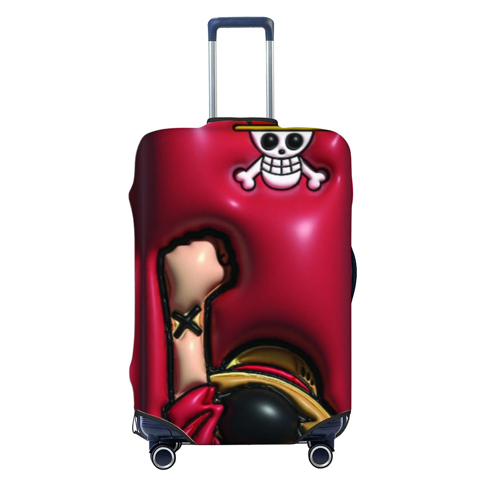 Unisex stretchable suitcase cover with impressionist landscape print and zipper for trolley with swivel wheels Bowlift