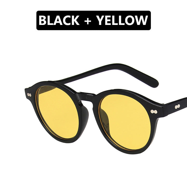 Ladies extravagant round sunglasses with lightweight frame structure and polarized lenses Bowlift