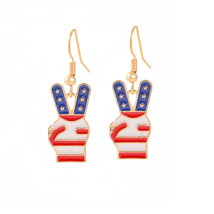 Women nan enamel horseshoe earrings with star motif and fishhook closure Bowlift