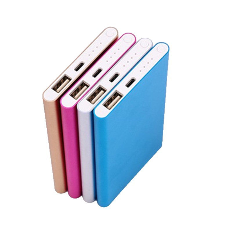 Slim aluminum portable power bank with dual USB output Bowlift