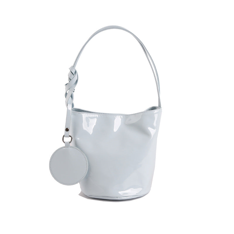 WoChic Patent Leather Bucket Bag Bowlift