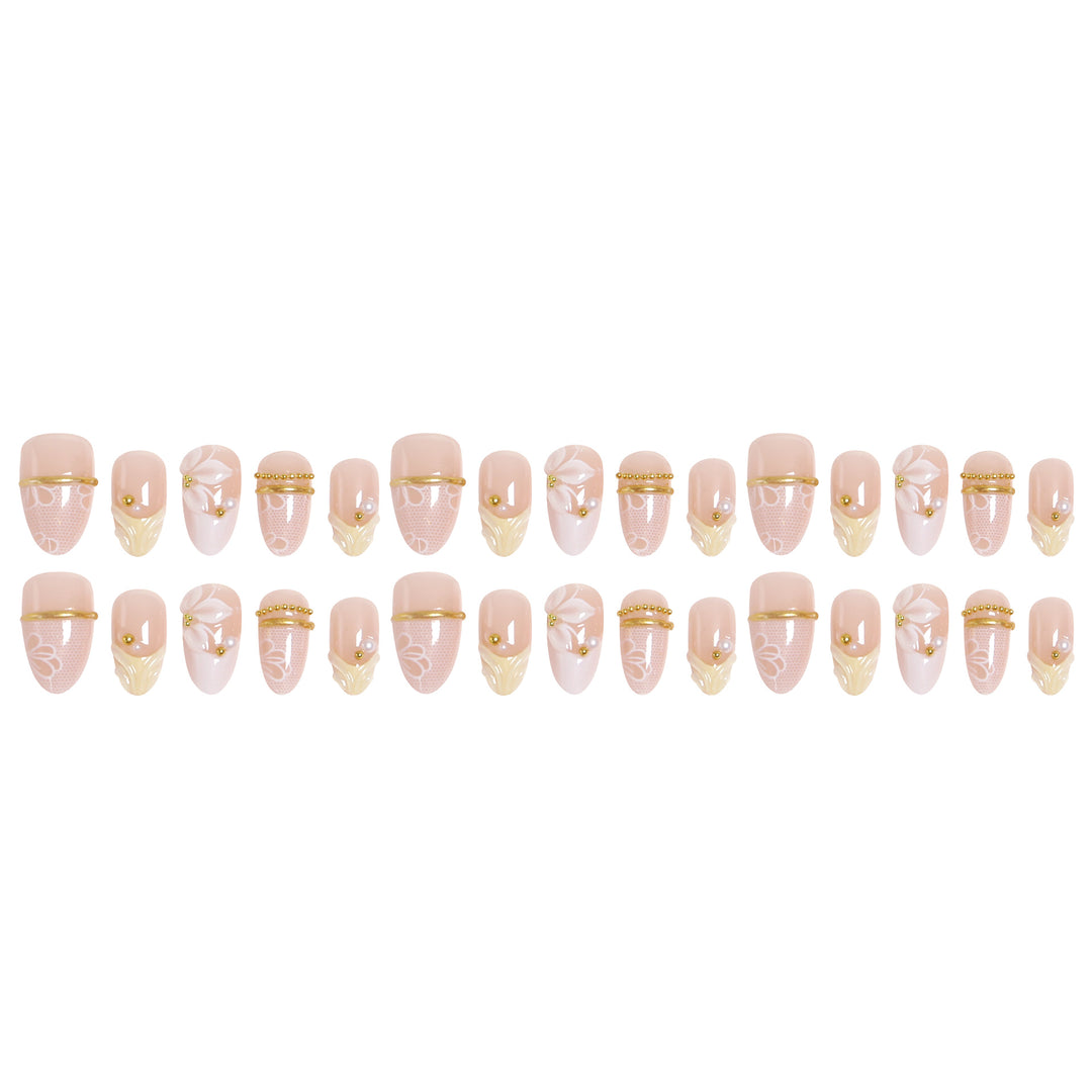 Artful nail tips with floral design Bowlift
