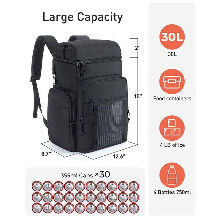 Women's multifunctional insulated cool and diaper backpack with large main compartment and organizer Bowlift