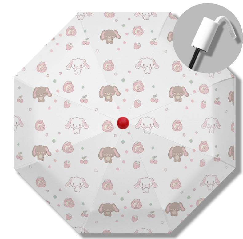 Women's Automatic Folding Umbrella with Playful Animal Design Bowlift