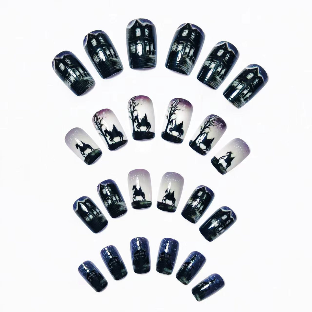 Artistic Night Scene Nail Art Bowlift
