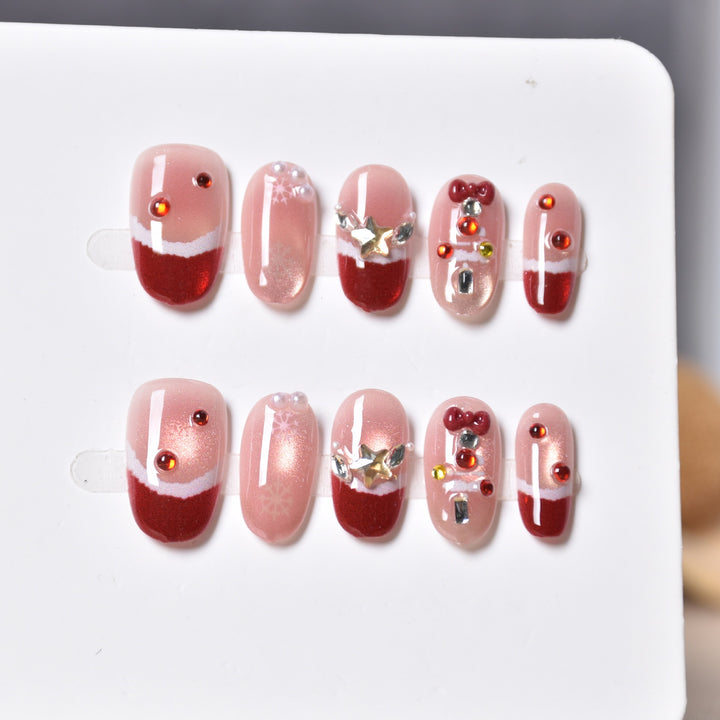 Themed Decorative Press-On Nail Art Bowlift