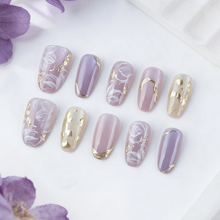 Deluxe Floral Press-On Nail Art Set Bowlift