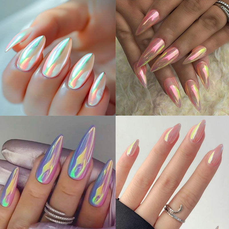 Shimmery Stiletto Press-On Nail Art Bowlift