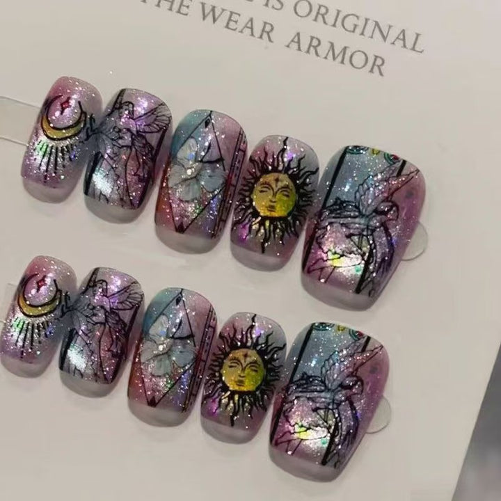 Artistic Press-On Nail Art Design Set Bowlift
