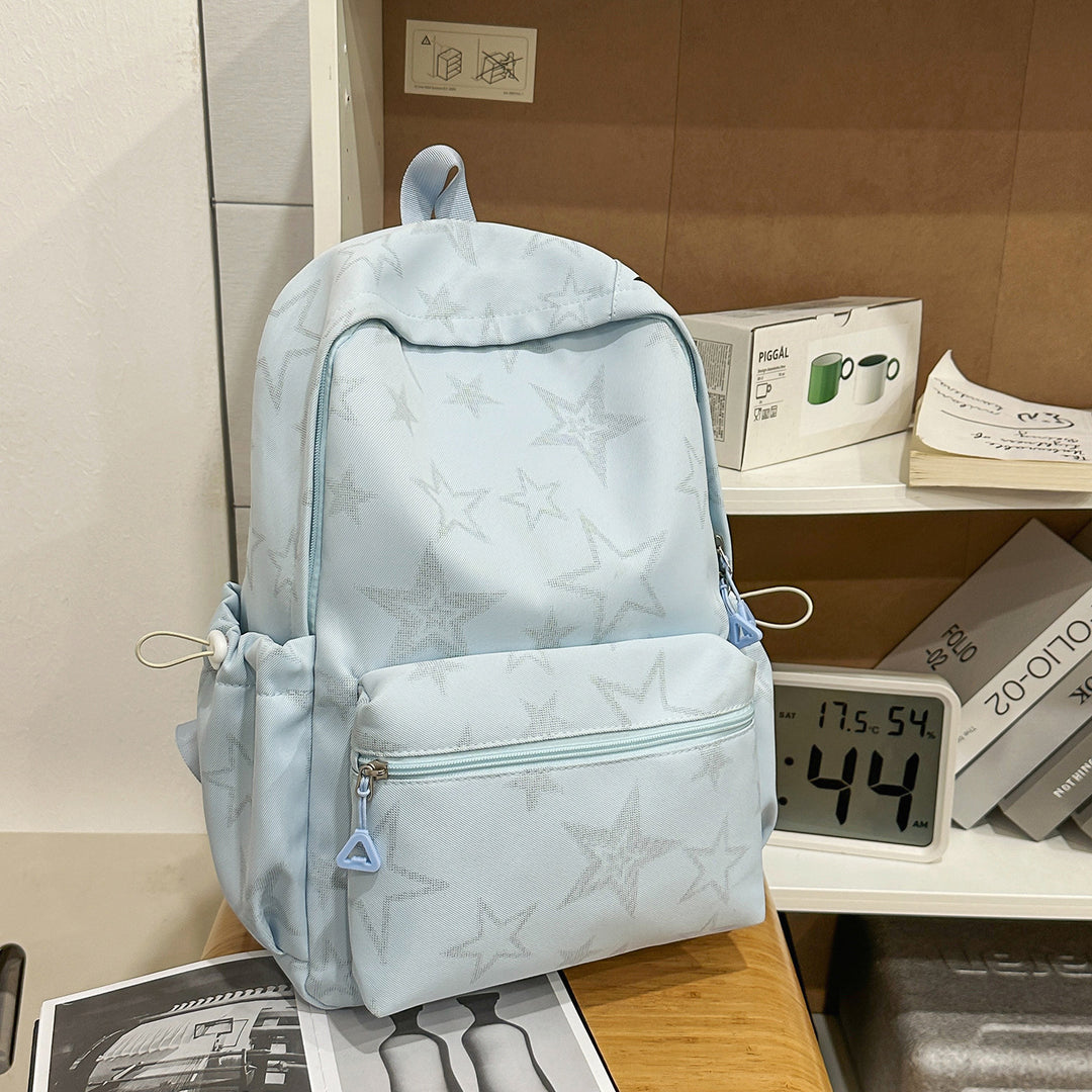 Stylish Star-Embellished Casual School Backpack Bowlift