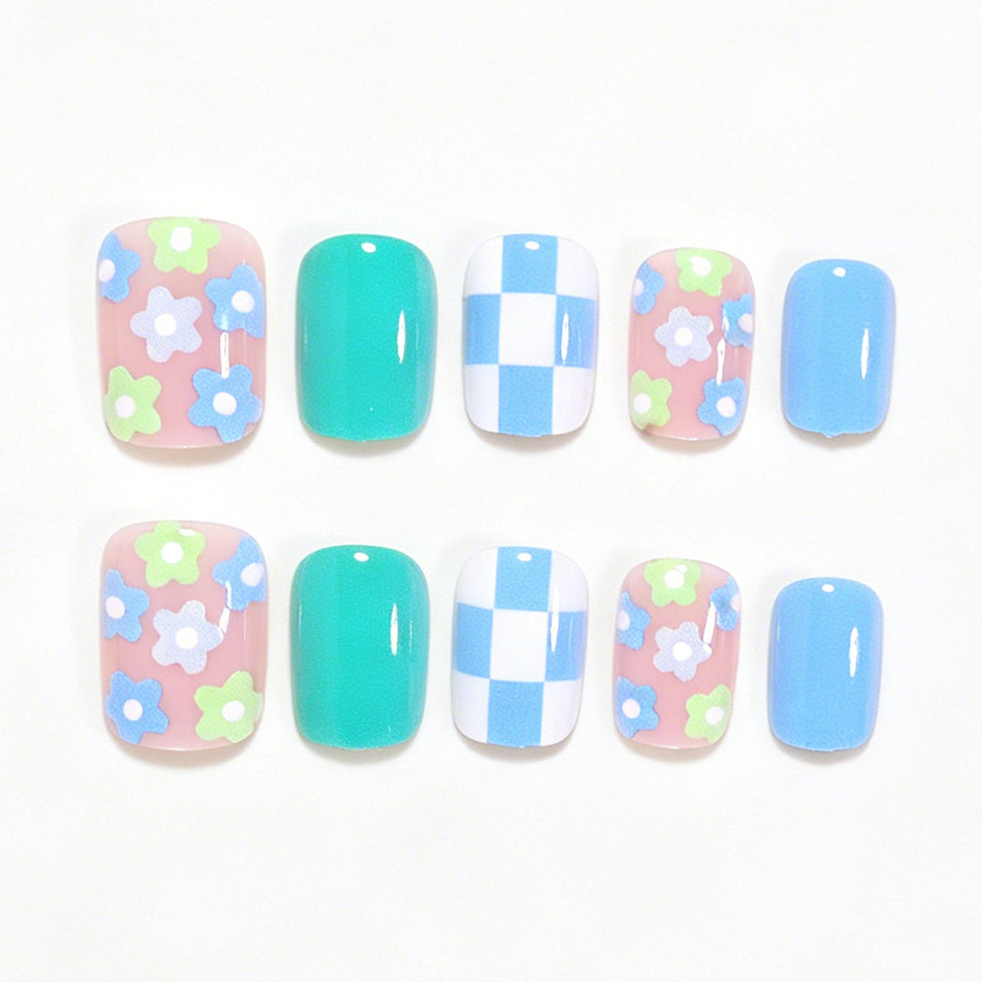 Creative Floral Press-On Nail Art Set Bowlift
