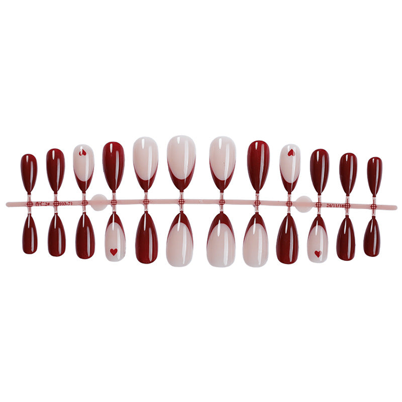 Press-On Nail Art Collection with Heart and Ombre Designs Bowlift