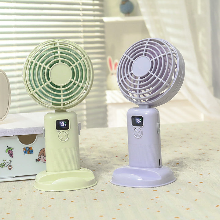 Women's portable USB table fan with LED display and flexible speed Bowlift