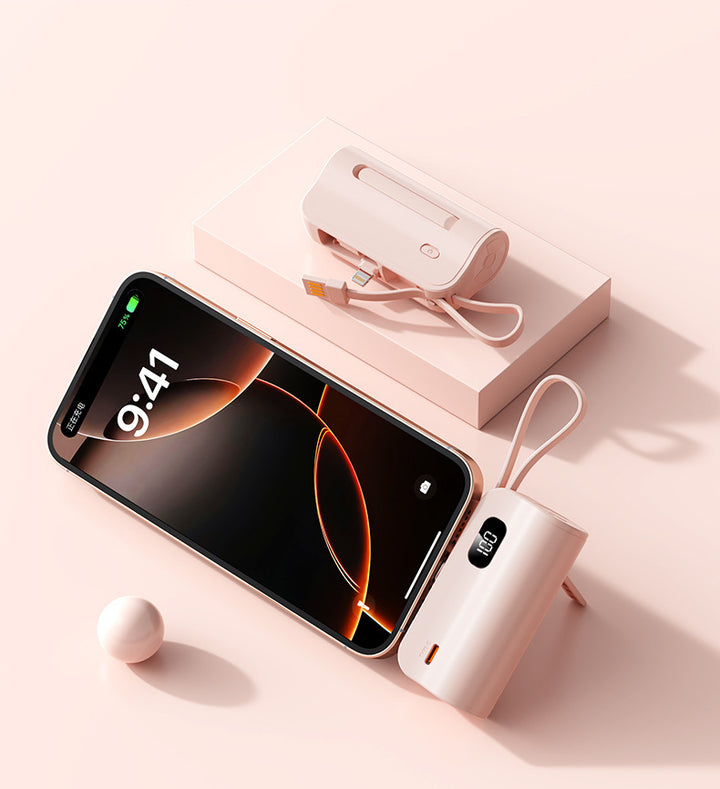 Portable charger with integrated digital display and fast charging function Bowlift