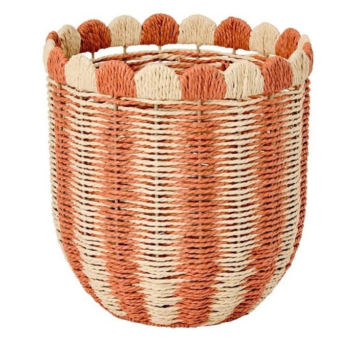 Decorative Scalloped Woven Storage Box Bowlift